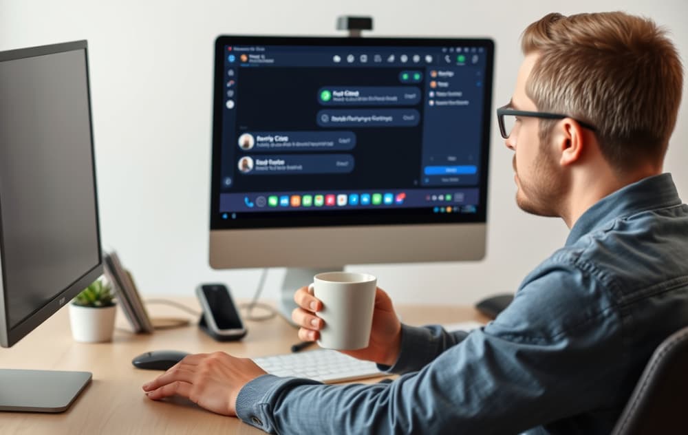 Person som chatter med kundeservice hos en bookmaker på PC