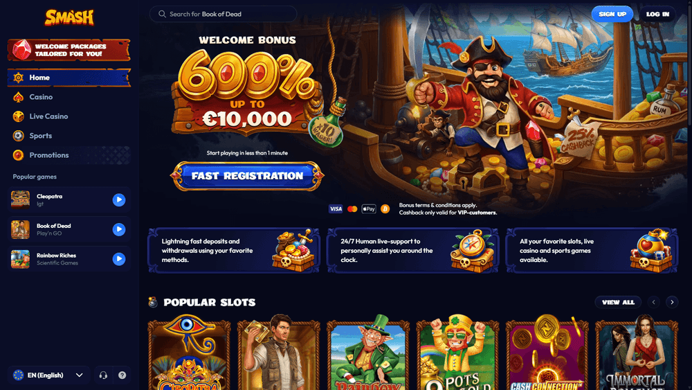 Smash Casino bettingapp odds